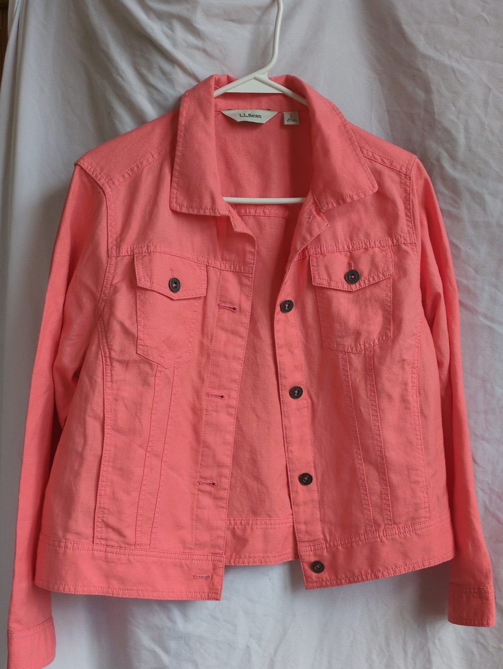 L.L. Bean Coral-Pink Cotton Jean Jacket